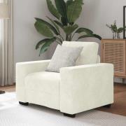 vidaXL Soffstol gräddvit 60 cm sammet