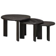 vidaXL Nesting Kaffe Bord 3 pcs Vit Massivt mangoträ