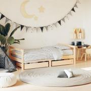 vidaXL Sängram med lådor för barnsäng 80x160 cm massiv furu