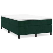 vidaXL Ramsäng med madrass mörkgrön 120x190 cm sammet