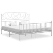 vidaXL Sängram utan madrass vit metall 180x200 cm