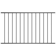 vidaXL Staketpanel Pulverlackerad stål 1,7x1,17 m svart