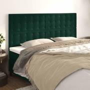 vidaXL Sänggavel mörkgrön 180x5x118/128 cm sammet