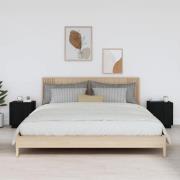 vidaXL Sängbord 2 st svart 40x34x45 cm massivt furuträ
