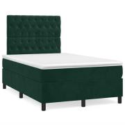 vidaXL Ramsäng med madrass mörkgrön 120x190 cm sammet