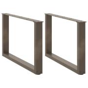 vidaXL Soffbordsben U-formade 2 st naturstål 60x(42-43) cm stål