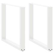 vidaXL Matbordsben U-formade 2 st vita 80x(72-73) cm stål