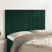 vidaXL Sänggavel mörkgrön 144x5x118/128 cm sammet