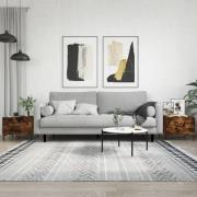 vidaXL Soffbord 2 st rökfärgad ek 50x50x40 cm konstruerat trä