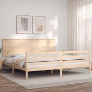 vidaXL Sängram med huvudgavel 200x200 cm massivt trä