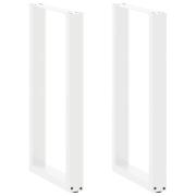 vidaXL Barbordsben U-formade 2 st vita 50x(90-91) cm stål