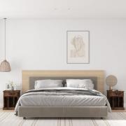 vidaXL Sängbord 2 st Rökfärgad ek 43x36x50 cm