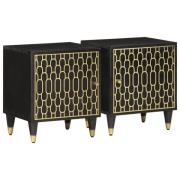 vidaXL Nattduksbord 2 st 40x33x46 cm massivt mangoträ