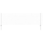 vidaXL Stängsel med stolpe Silver 0,8 x 10 m Stål