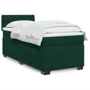vidaXL Ramsäng med madrass mörkgrön 80x200 cm sammet