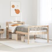 vidaXL Seniorsäng med sänggavel 90x190 cm massiv furu