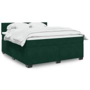 vidaXL Ramsäng med madrass mörkgrön 180x200 cm sammet
