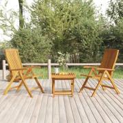 vidaXL Loungegrupp 3 delar massiv teak