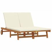 vidaXL Solstol Reclining Brun 63 x 199 x 85 cm Massivt Akaciaträ