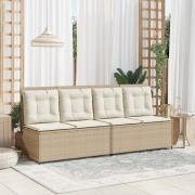 vidaXL Trädgårdsbänk Beige konstrotting