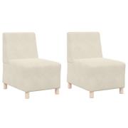 vidaXL Modulsofa utan armstöd 2 pcs Kräm 55 x 74 x 82 cm Sammet