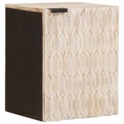 vidaXL Hängande Badrumsskåp Vit 38 x 33 x 48 cm Massivt mangoträ