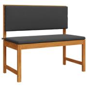 vidaXL Trädgård Stol med kudde Brun 100 x 50 x 91cm Massivt akaciaträ