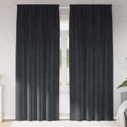 vidaXL Mörkläggningsgardiner 2 pcs Mörkgrå 140 x 225 cm Sammet