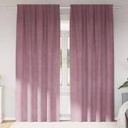 vidaXL Mörkläggningsgardiner 2 pcs Mörkrosa 140 x 245 cm Sammet