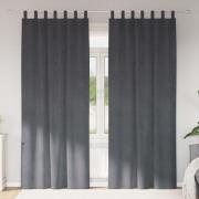 vidaXL Mörkläggningsgardiner 2 pcs Ljusgrå 140 x 225 cm Sammet