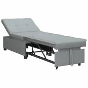 vidaXL Pull Out Sofa Bed Ljusgrå 194 x 50 x 82 cm tyg