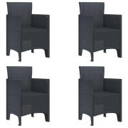 vidaXL Trädgård Stol 4 pcs Antracit 53 x 49 x 85 cm Polypropylen