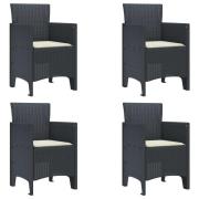 vidaXL Trädgård Stol 4 pcs Antracit 53 x 49 x 85 cm PP