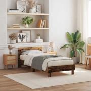 vidaXL Sängram med led Gammalt trä 90 x 190 cm Konstruerat trä