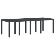 vidaXL Trädgårdsbord Antracit 250 x 100 x 73 cm konstrotting