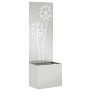 vidaXL Trädgårds integritetsskärm Blommor Silver 50 x 32 x 150 cm