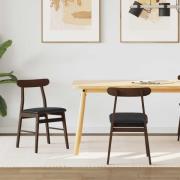 vidaXL Matstol 2 pcs Ljusbrun och svart Massiv Gummiträ