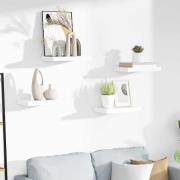 vidaXL Svävande vägghyllor 4 st vit högglans 40x23x3,8 cm MDF