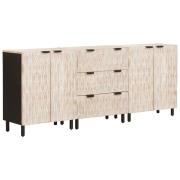 vidaXL Sideboard 3 pcs Vit Tvätt Finish 180 x 33 x 75 cm