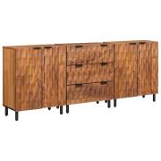 vidaXL Sideboard 3 pcs Acacia Brun Finish 180 x 33 x 75 cm