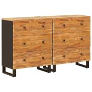 vidaXL Sideboard Brun Massivt mangoträ