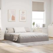 vidaXL Förvaringssäng med huvudgavel Taupe 180 x 200 cm tyg
