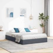 vidaXL Förvaringssäng med huvudgavel Mörkgrå 140 x 200 cm Sammet