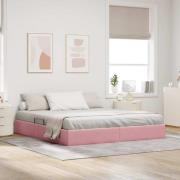 vidaXL Förvaringssäng med huvudgavel Rosa 160 x 200 cm Sammet