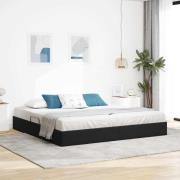 vidaXL Förvaringssäng med huvudgavel Svart 200 x 200 cm Sammet