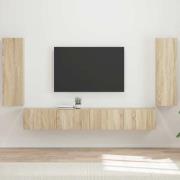 vidaXL Väggmonterad 4 pcs Sonoma-ek