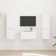 vidaXL TV-bänkset 5 pcs Vit Konstruerat trä
