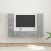 vidaXL TV-bänkset 6 pcs Betonggrå Konstruerat trä