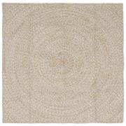 vidaXL Matta Naturlig och vit 120 x 120 cm Jute