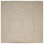 vidaXL Områdesmattor Fyrkantig Naturlig och vit 200 x 200 cm Jute